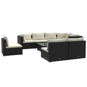 Ensemble de salon de jardin noir et crème - Product Image 2