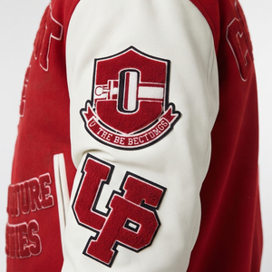 Wholesale Letterman Chenille Embroidery Varsity <b>Jacket</b> <b>Men</b> Button Down <b>Leather</b> Sleeve Varsity <b>Jackets</b> <b>Men's</b> Winter Varsity Coat - Product Image 2