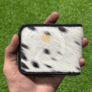 Cartera de Cuero Auténtico de Primera Calidad para Hombre, Tarjetero de Cuero Hecho a Mano con Apariencia Moderna y Occidental - Product Image 1