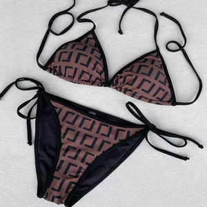 Conjunto de Bikini Color Block para Mujer, Top Bandeau y Braguita de Cintura Alta con Ribete en Contraste, Traje de Baño de Dos Piezas para Playa 2026 - Product Image 2