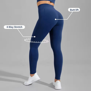 Professional Seller Gym Leggings Butt Lifting High Waist Workout Yoga Set Sports Fitness Women Yoga Leggings With Pocket - Product Image 3
