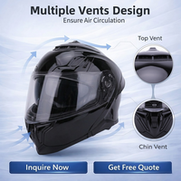Casques de moto modulaires rabattables en ABS certifiés ECE/DOT, les plus populaires, unisexes, avec logo personnalisé, vente en gros directe usine