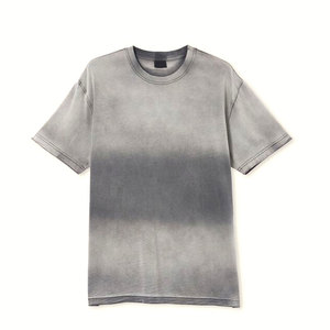 T-shirt unisexe 100 % coton délavé à l'acide, coupe oversize tendance, imprimé vintage, motif lettres pour homme, tissu vieilli - Product Image 3