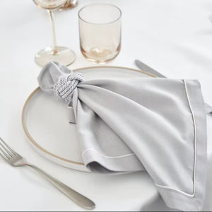 Anneaux de serviette - Argent |   Mélange de coton |   Lavable en machine |   Décoration de table classique - Product Image 1