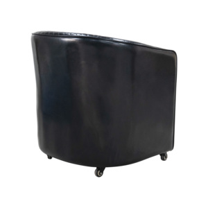 Silla de Pedicura Redonda de Cuero PU con Ruedas, Asiento y Respaldo Fijos para Salón de Uñas, Diseño Confortable - Product Image 5