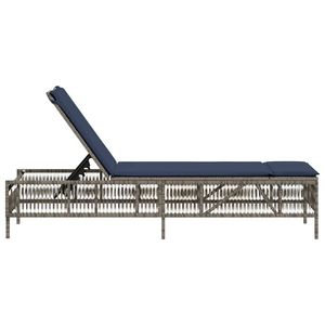 Tumbona Grande para Patio con Respaldo Multi-posición, Ratán PE Gris, Muebles Cómodos para Exteriores - Product Image 5