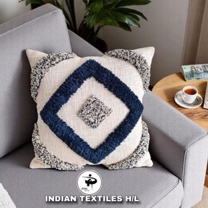 Designer Tufted Boho Cushion Cover By Indian Textiles H/L Handwoven Decorative Throw Pillow Luxury Boho Pillow Hot Selling - Product Image 1