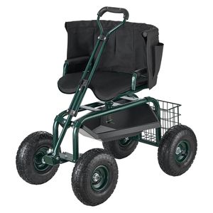 Sgabello da Giardino Regolabile in PVC con Ruote, Girevole a 360 Gradi, Capacità di Carico 400 libbre, per Parchi - Product Image 1