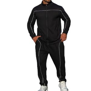 ชุดวอร์มแขนยาวแบบซิปเต็มตัวสำหรับผู้ชาย คุณภาพสูง เหมาะสำหรับวิ่งและเล่นกีฬา ระบายอากาศได้ดี คอตั้ง สามารถปรับแต่งได้ - Product Image 4