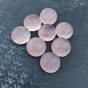 Quartz rose naturel poli et calibré |   Pierre cabochon ronde en vrac pour la fabrication de bijoux, tailles personnalisées disponibles - Product Image 5