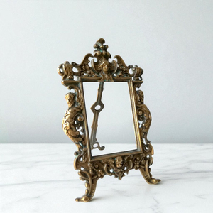 <b>Antique</b> Gold Color High Definition Brass Made Photo <b>Frame</b> Elegant Home Centerpiece for Tabletop Artistic Stylish Picture Holder - Product Image 3
