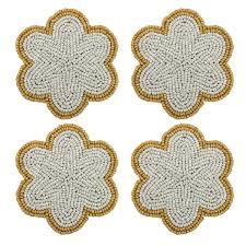 Posavasos de Yute Hechos a Mano con Cuentas, Posavasos Decorativos en Forma de Estrella para Mesa de Comedor o Mesa de Café - Product Image 3