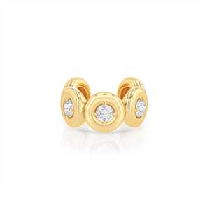 Manchette d'oreille en or massif 14K 18K, sertie de diamants de laboratoire bombés, sans perçage, à enfiler, pour femme, vente en gros - Product Image 1