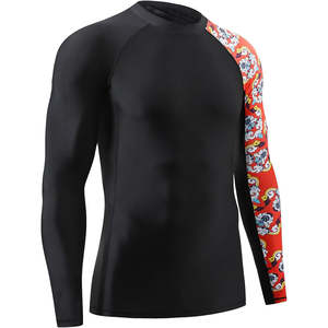 เสื้อรัดรูปแขนสั้นสำหรับผู้ชาย MMA BJJ สำหรับการต่อสู้ พิมพ์ลายตามสั่ง พิมพ์ซิลค์สกรีน ระบายอากาศได้ดี กระชับพอดีตัว - Product Image 4