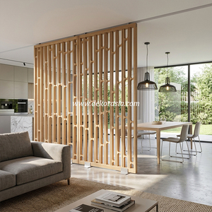 Paravent de séparation de pièce élégant, mobile, moderne, en bambou naturel avec panneau pour la maison, l'hôtel, le bureau et la décoration d'intérieur - Product Image 4