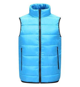 Chaleco Acolchado Naranja para Hombre, Cuello Alto, Cierre Frontal con Cremallera, Cortavientos, Informal, Ropa de Invierno, Color Sólido, Corte Regular, Poliéster/Algodón - Product Image 4