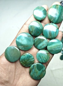 Lote de cabujones de larsonita de alta calidad 2026, precio mayorista, hechos a mano, verde prasero, para anillos, colgantes, fabricación de joyas, piedra 100% natural - Product Image 2