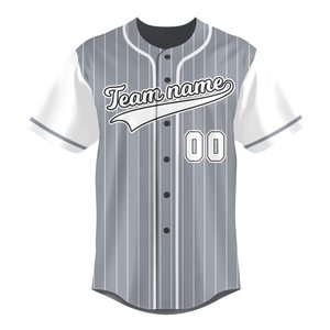 Retro Inspired <b>Baseball</b> Jersey with Striped Details and Athletic Button Closure High Quality <b>Baseball</b> Jersey - Product Image 2