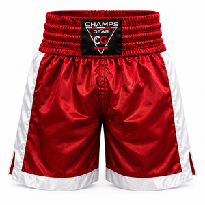 Shorts de boxe en satin avec logo personnalisé pour hommes, shorts de combat Muay Thai et Kickboxing, fabricant en gros - Product Image 1