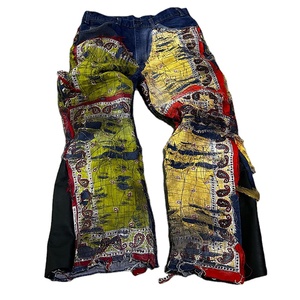 <span class=keywords><strong>Jeans</strong></span> DiZNEW all'Ingrosso, Stile Hip Hop, <span class=keywords><strong>Jeans</strong></span> Larghi Personalizzati con Ricami e Taglio Corto - Product Image 1