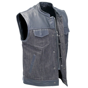 New Wholesale Price Top Quality Super Rider Waistcoat <b>Leather</b> Motorcycle Breathable <b>Vest</b> Biker <b>Leather</b> <b>Vest</b> For <b>Men</b> - Product Image 6