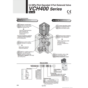 Vanne de commande d'électrovanne VCH410-5D-04G SMC Pneumatics - Product Image 2
