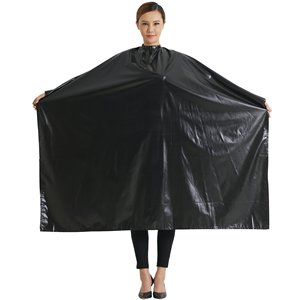 Venta Directa de Fábrica, Capa de Corte de Pelo Impermeable 100% Nailon/Poliéster, Cómoda, Negra, para Salón de Belleza y Barbería, con Logotipo Personalizado - Product Image 2