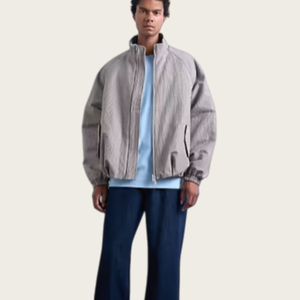 Custom Streetwear Air Layer Jacket Zipper Sweatshirt Stand Collar Unisex Printing Blank <b>Coat</b> - Product Image 2