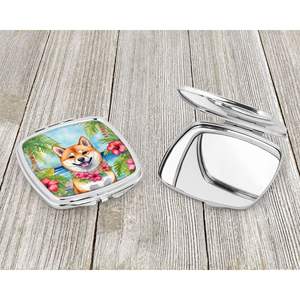 Shiba Inu Luau Compact Folding Handheld Makeup <b>Mirror</b> for Women and Girls <b>Travel</b> Decorative Pocket Gift - Product Image 3