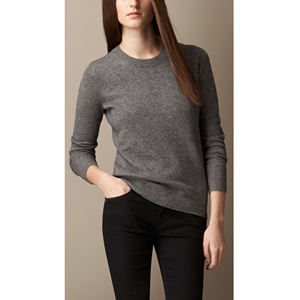 Pull-over pour femme de qualité supérieure, couleur unie, col décontracté, tricot d'automne et d'hiver, mode, chaud, broderie sur le devant, 100% coton - Product Image 2
