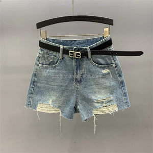 Shorts de Mezclilla Elásticos para Mujer, Estilo Nuevo, Tallas Grandes, para Chicas Gorditas, 2025 - Product Image 3