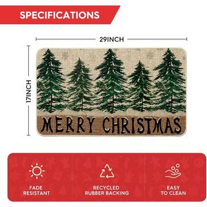 Tappeto Natalizio a Basso Profilo per Interni/Esterni 17x29 Pollici, Tappetino per Porta, Decorazione Invernale per la Casa - Product Image 2