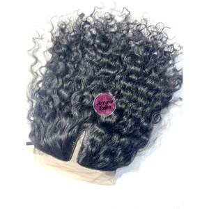Deep Curly T-Part U Part Virgin Remy Indian Human Hair <b>Wigs</b> with Transparent Lace - Product Image 1