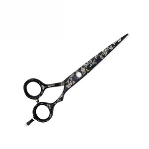 Professional Stainless Steel Hair <b>Scissors</b> with <b>Floral</b> Design Sharp Tip Right-Handed Medium Handle for Salon Use - Product Image 3