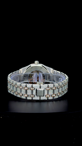 Luxury Two-Tone <b>Iced</b> <b>Out</b> <b>Watch</b> for Men - VVS Moissanite Diamond Bust Down <b>Watch</b> - Rose Gold Plated Dial Custom Timepiece - Product Image 6