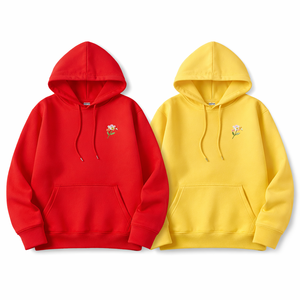 Streetwear 3D Embroidered Polyester Cotton <b>Hoodies</b> blank with flower logo new arrival 2026 customization available - Product Image 4