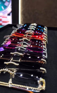 Lunettes de soleil sans monture personnalisées avec diamants, monture de luxe, verres de créateur, micro-pavé de moissanite, lunettes hip-hop bling-bling - Product Image 2