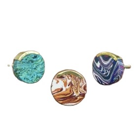 Tiroir en pierre naturelle en marbre blanc fabriqué à la main tire des boutons élégants en laiton pour la décoration intérieure moderne poli Technique amour - Product Image 4