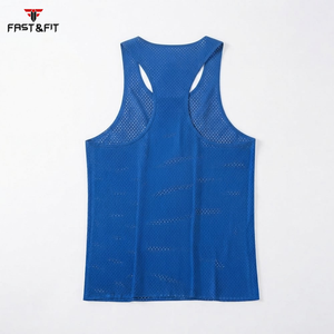 ราคาขายส่ง สินค้ามาใหม่ รับทำโลโก้ ราคาโรงงาน เสื้อกล้ามตาข่ายระบายอากาศสำหรับผู้ชาย เสื้อกีฬาแขนกุดตาข่ายสำหรับผู้ชาย - Product Image 2