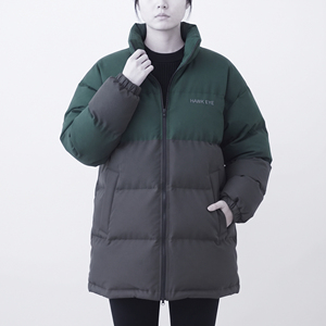 Chaqueta Acolchada Larga para Mujer HAWK EYE, Cuello Alto, Manga Larga, Color Sólido, Abrigo de Invierno, Relleno Grueso de Poliéster, Chaqueta Cálida - Product Image 1