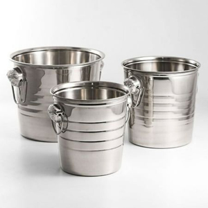 Seau à glace en métal simple et créatif, finition argentée, refroidisseur à vin pour la maison, l'hôtel, les bars, avec poignée et couvercle - Product Image 4