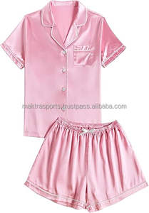 Ensemble de pyjamas pour femmes, vêtements de nuit à manches courtes, ensemble de pyjamas doux à boutons, vêtements de nuit - Product Image 2