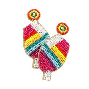 ต่างหูปักลายลูกปัดทำมือน่ารักมีหลายสีสำหรับผู้หญิง - Product Image 1