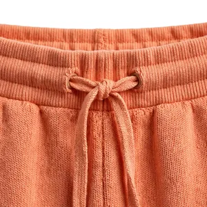 Pantalones Deportivos para Hombre, Color Durazno Naranja, Cintura Elástica con Cordón, Puños en los Tobillos, Pantalones Casuales de Felpa, Logotipo Personalizado, OEM, Venta al Por Mayor - Product Image 5