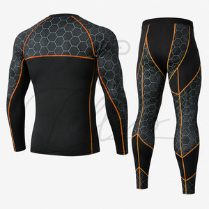 High Quality Wholesale 2-Piece Sportswear <b>Compression</b> Sets <b>Men</b> Running Training <b>Tights</b> Breathable Gym Suits Front Logo - Product Image 4