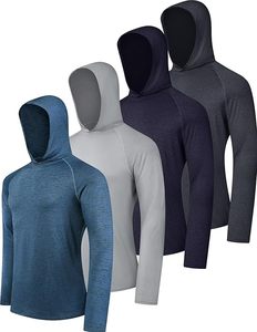 Men's Winter Athletic Cotton Blend Fleece Hoodies Solid Pattern Knitted Weaving Lined Moisture Wicking - Product Image 1