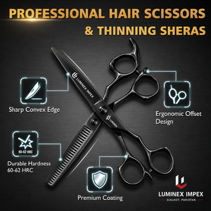 NYBL-55 5.5inch Straight <b>Left</b>-<b>handed</b> <b>Scissors</b> JAPAN 440C Sharp 58-59HRC Hardness Stainless Steel Handle Barber Shears Hair 28 - Product Image 5
