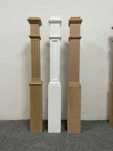 Boîte écologique en bois massif en chêne rouge Newel pièces d'escalier de détail de panneau routé pour escaliers intérieurs et extérieurs Bacony - Product Image 3