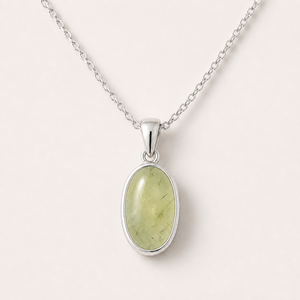 Collar con Colgante Ovalado de Aventurina Verde Natural en Plata de Ley 925, Hecho a Mano, Cadena de 18 Pulgadas, Moderno, para Uso Diario - Product Image 6