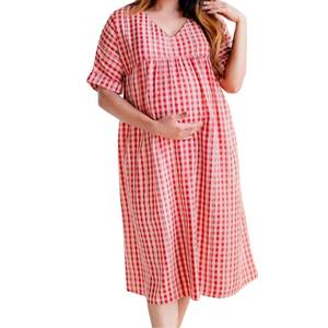 Vêtements de maternité en coton respirant, fabriqués directement en usine, pour femmes, doux et respectueux de la peau, robe d'allaitement pour la grossesse - Product Image 1